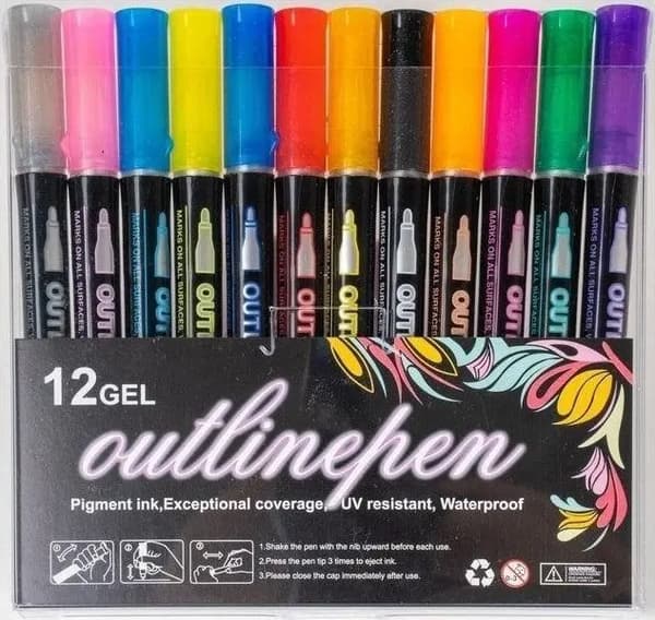 Outline Marker Shine 12 farver