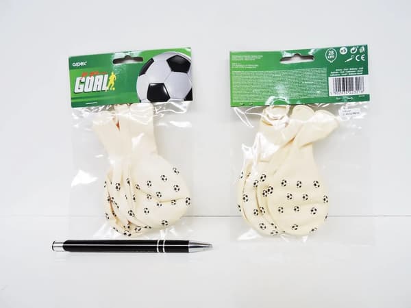 BALLONER 28 cm, med tryk, GOL, 5 stk. fol.