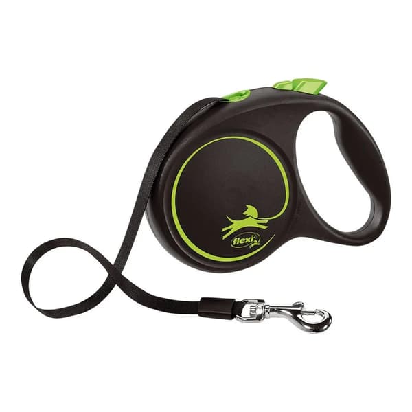 Hundkoppel Flexi BLACK DESIGN 5 m Storlek M Grön