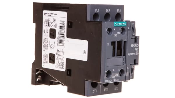 Effektkontaktor 12A 3P 24V DC 1Z 1R S0 3RT2024-1BB40
