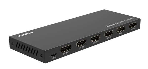 MicroConnect 4K@60Hz HDMI-switch 5x1, HDCP 2.2, med fjärrkontroll