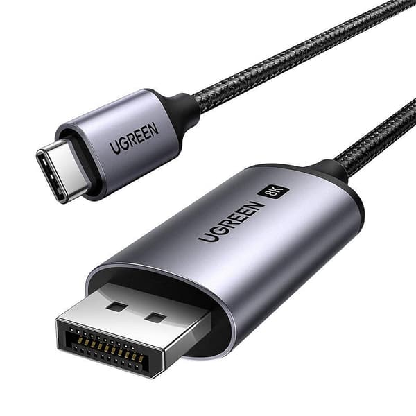 Ugreen CM556-kabel med USB-C- og DisplayPort 8K-forbindelser, 3 m lang – Grå