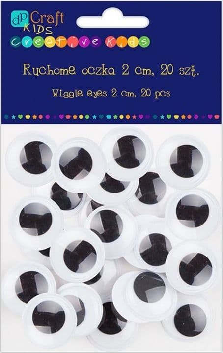 Itsekiinnittyvät liikkuvat silmät 2cm 20kpl