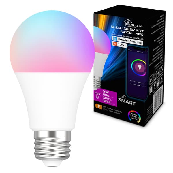 Extralink Smartlife | LED-lamppu | E27 A60 2700-6500K WiFi 220-240V