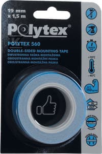 Skummonteringstejp dubbelhäftande Anticor Polytex 560 19mmx1,5m