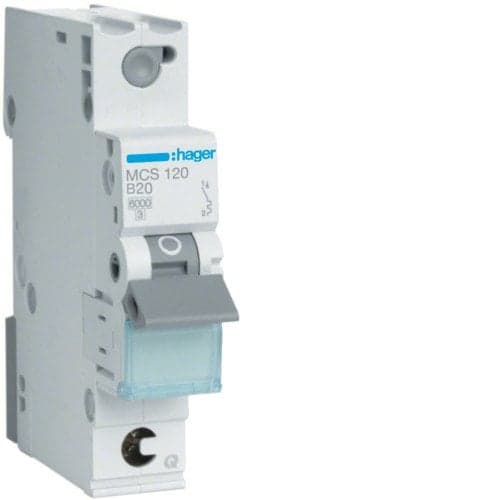 MCB afbryder Icn=6000A 1P C 20A QuickConnect MCS120