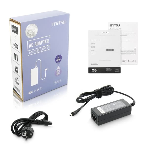 Mitsu 19V 2.37A (3.0x1.1) AC-adapter til Asus, Acer Notebook