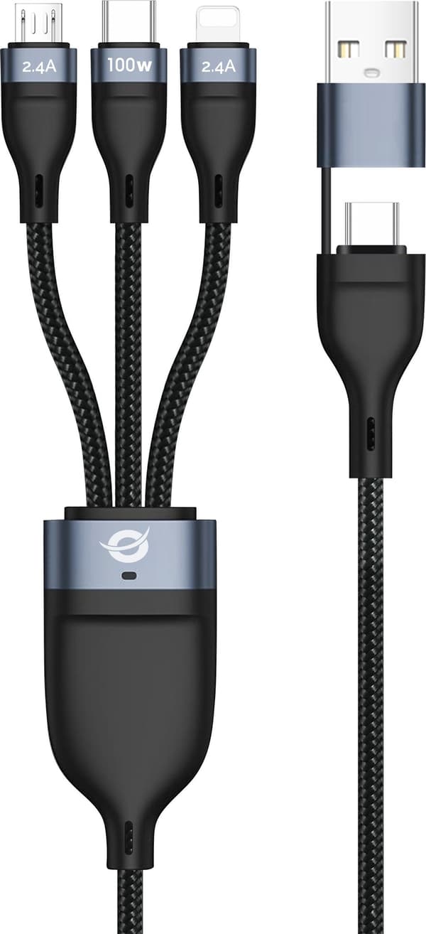 Conceptronic CONCEPTRONIC USB-kabel USB-C/A 3.0 -> 3-i-1 100W 1.50m 480Mbps