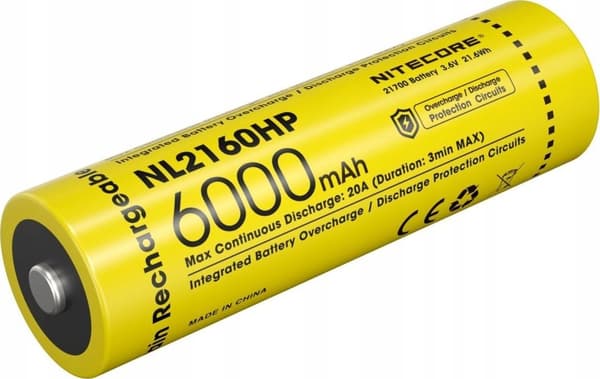 Nitecore Nitecore Batteri 21700 6000mAh Høj Ydeevne
