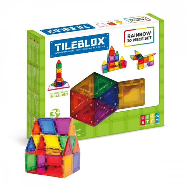 Tileblox sateenkaaripakkaus 30 osaa magneettitaululla