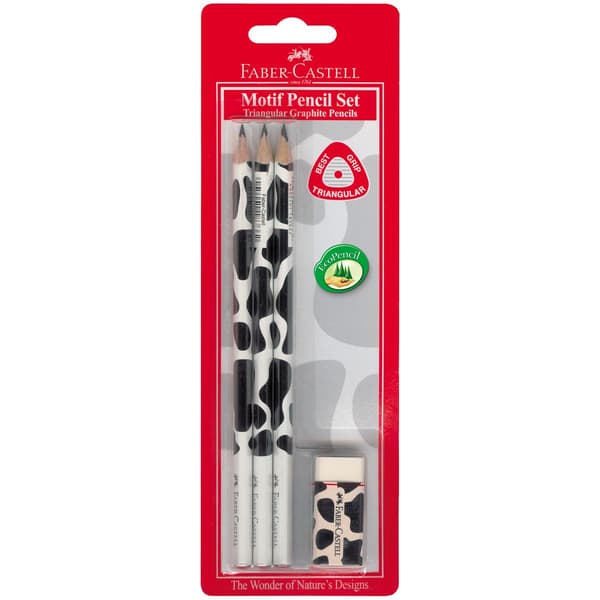 Trekantig ko 3st + gummiband FABER CASTELL