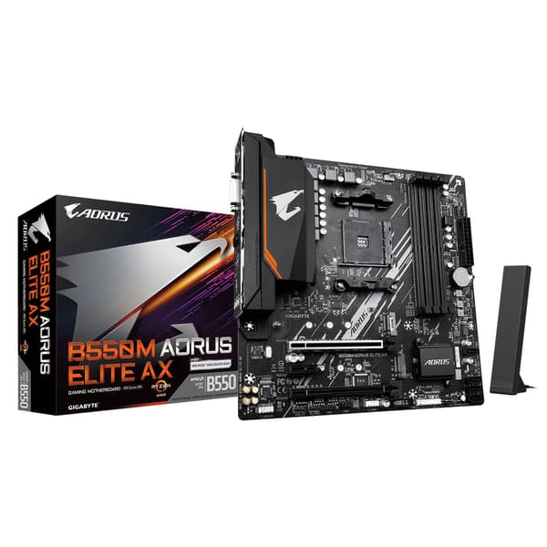 AORUS B550M ELITE AX - 1.3 - moderkort - micro ATX - Socket AM4 - AMD B550