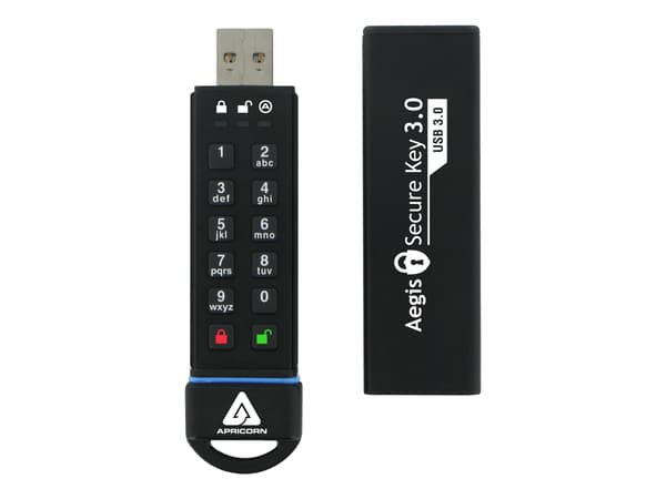 Apricorn Aegis Secure Key 3.0 - USB-flashdrev - 120 GB