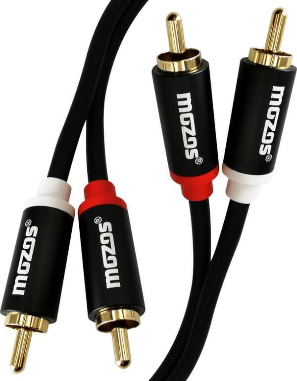 Kaapeli Mozos RCA (Cinch) x2 - RCA (Cinch) x2 1m musta (MCABLE-2R2R)