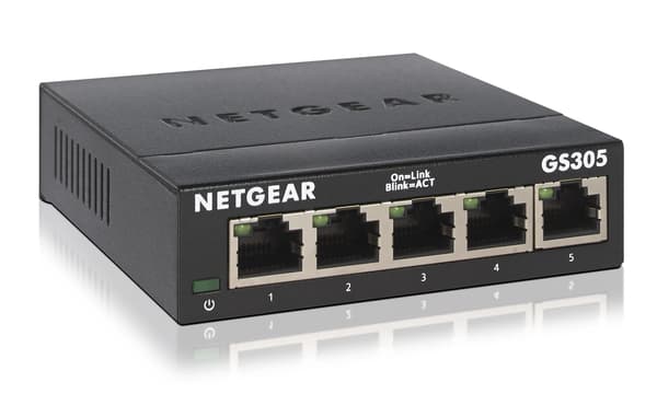 Netgear 5-PORT GB ETHERNET UNMGD - EU PLUG **Ny Detail** Switch EU Model