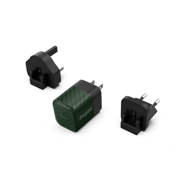 Energizer - Multiplug Oplader EU/UK/US GaN 20W PD (Grøn)