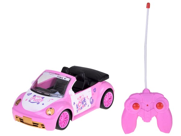 Dockbil – Rosa Cabriolet RC-bil med fjärrkontroll för flickor ZA5908