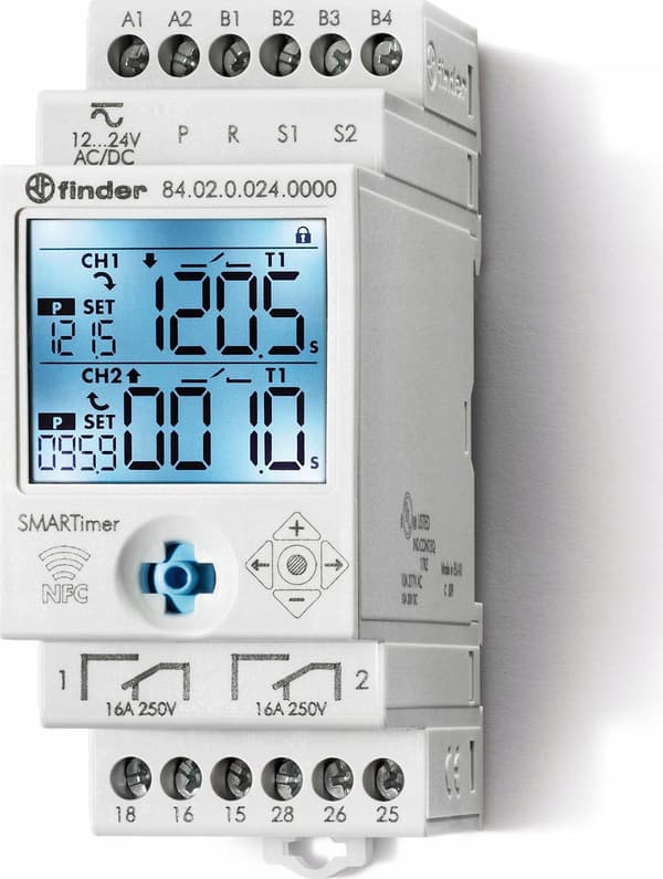 Finder Multifunktionel Programmerbar Timer Transmitter NFC 2P 16A 12... 24V AC/DC 84.02.0.024.0000