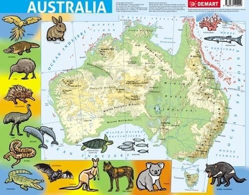 Kehyspalapeli - Australian fyysinen kartta