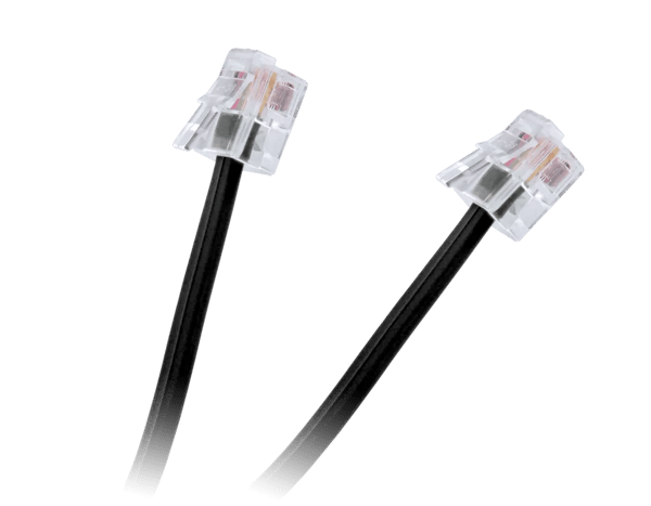 Kabel tel.wt. -wt.svart 7,5m