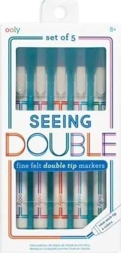 Dubbel skrivande fineliner Seeing Double 5st
