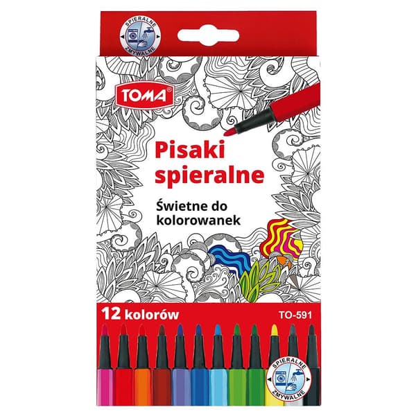 Vaskbare tuscher 12 farver TOMA