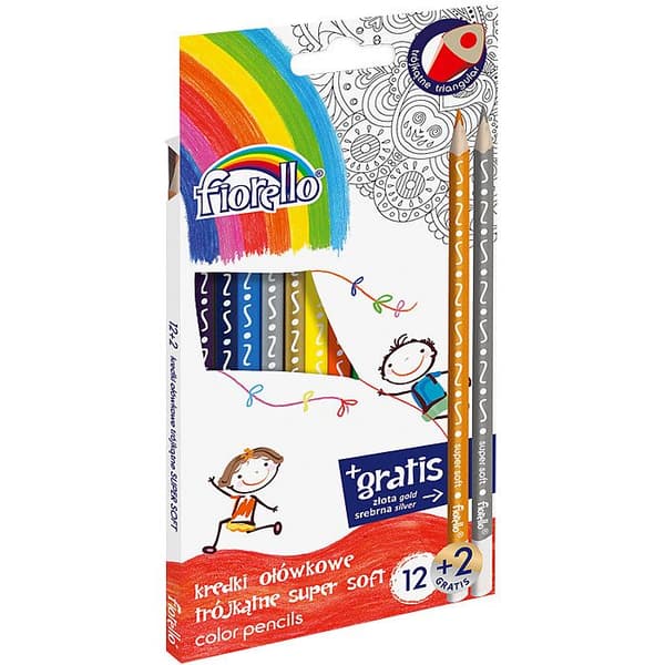 Superbløde blyanter 12 farver + 2 gratis FIORELLO