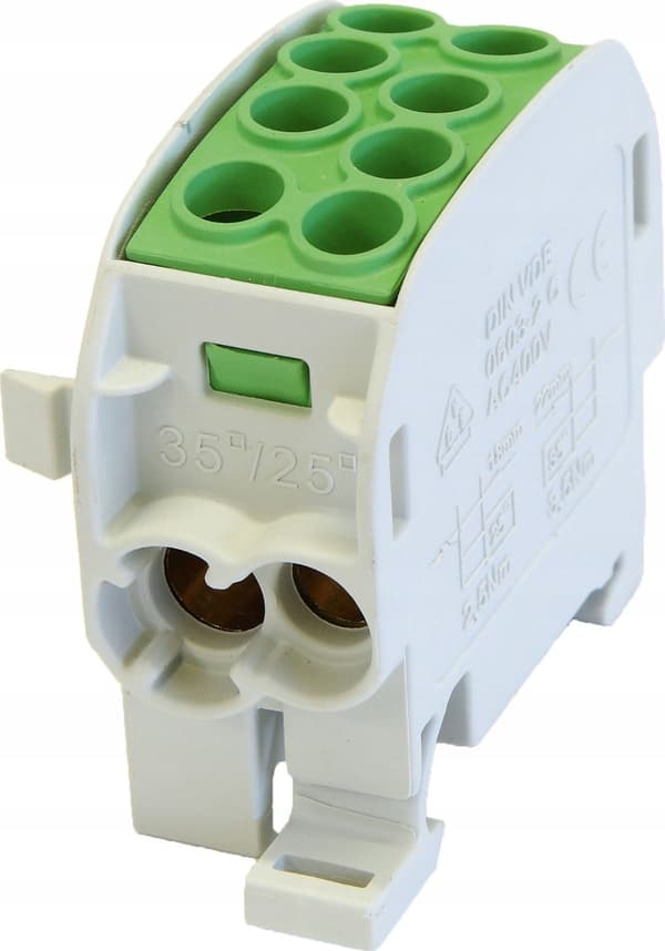 Fordelerblok Al/Cu SCB 35 (80210) SIMBLOCK grøn 81502005