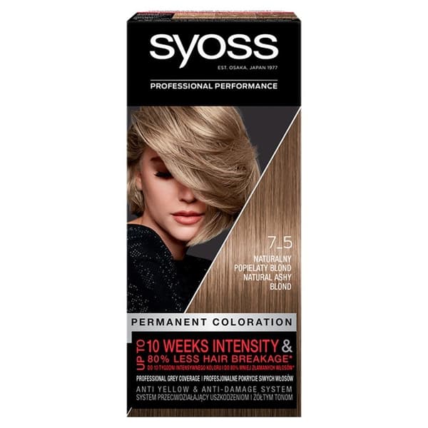 Syoss Hårfärg Permanent Färgning 7-5 Naturlig Askblond