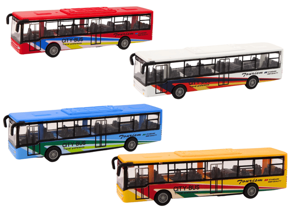 Stadsbuss med friktionsdrift, 15 cm, metall