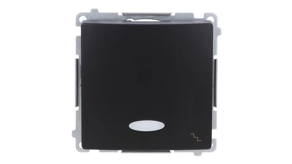 Simon Basic Trappekoblingsafbryder med LED-lys (modul) 10AX, 250V, hurtig tilslutning, sort BMW6L.01/49