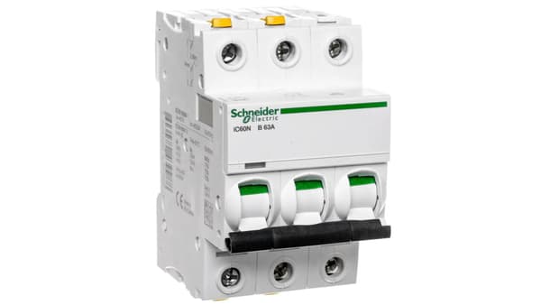 Schneider Electric Strømafbryder 3P B 63A 6kA AC IC60n - A9F03363