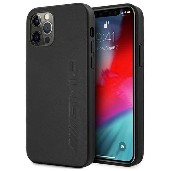 AMG AMHCP12LDOLBK iPhone 12 Pro Max 6,7\" sort/black hardcase Læder Hot Stamped