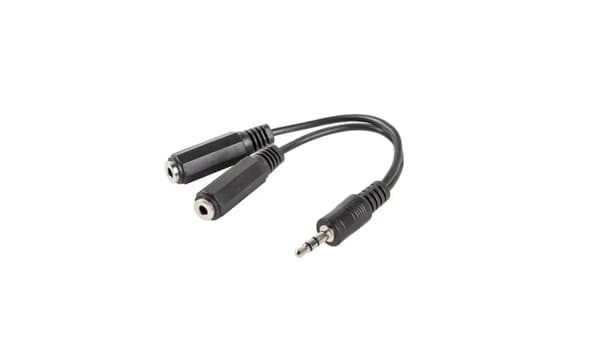 3,5 mm han- eller hun-jackadapter Lanberg AD-0024-BK Sort