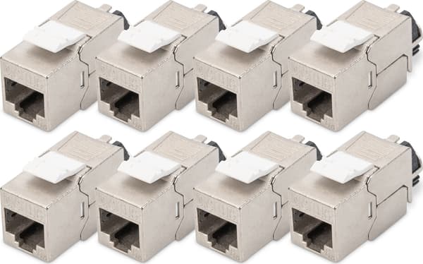 DIGITUS CAT 6A Keystone-modul skärmad med kabelhanterare 8 st