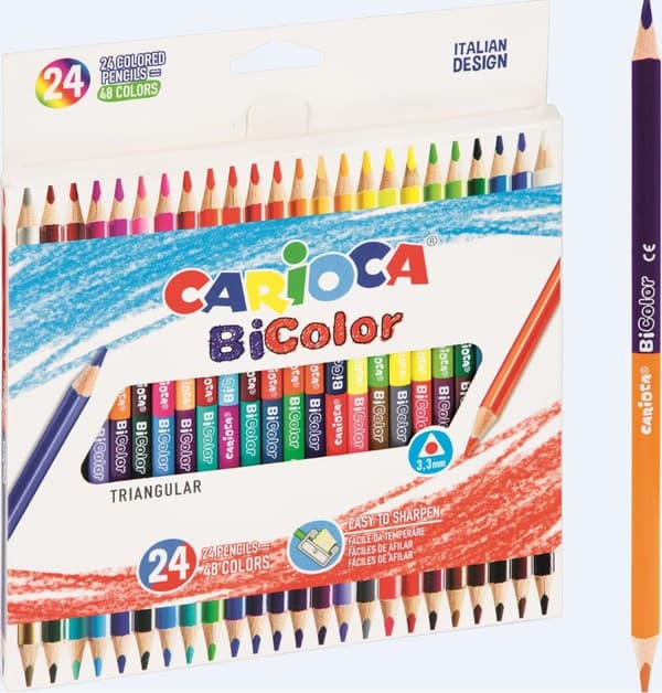 Trekantede blyanter BiColor 24/48 CARIOCA