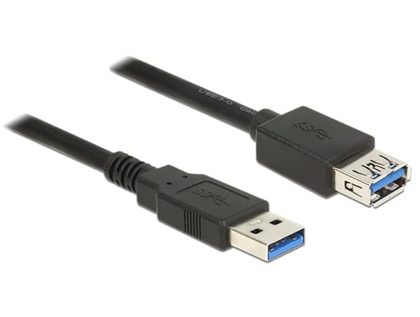 Delock USB-A USB-kaapeli - USB-A 0,5 m musta (85053)