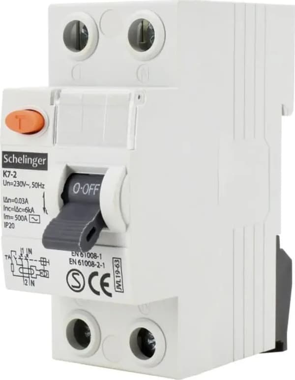 Bemko vikavirtakytkin AC 2P 25A 30mA SCHELINGER A03-K7-2-25-030