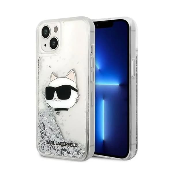 Karl Lagerfeld KLHCP14MLNHCCS iPhone 14 Plus 6,7\" Sølv/Sølv Hardcase Glitter Choupette Head