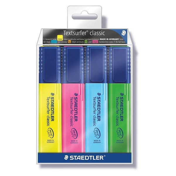 Textsurfer överstrykningspennor 4 färger