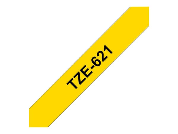 Brother TZE621 - 9 mm - svart på gul