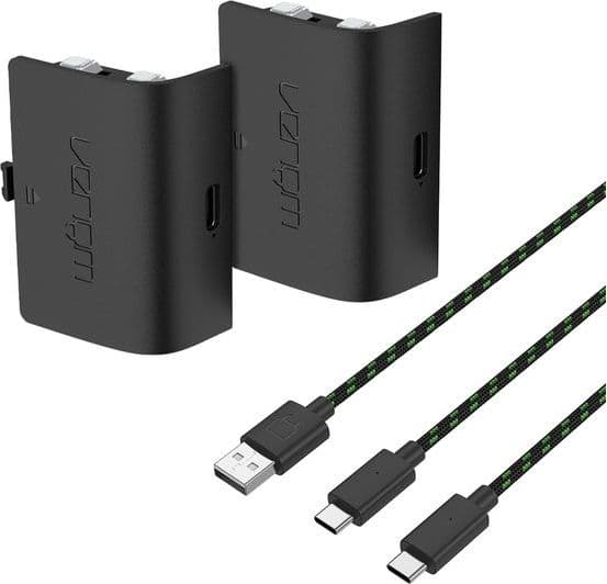 VENOM Xbox Series/Xbox One handkontrollbatterier svart (2 st) + 3 m kabel