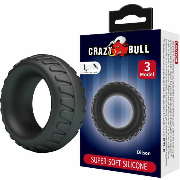 Crazy Bull Dilson Silikonring Model 3 - Justerbar Komfortpasform, Sort