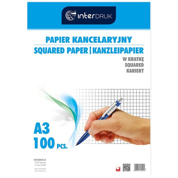 Kontorpapir A3/100K gitter