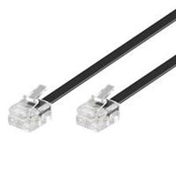 MicroConnect ModularKabel RJ11 6P/4C 15m Sort 1-4, 2-3, 3-2, 4-1