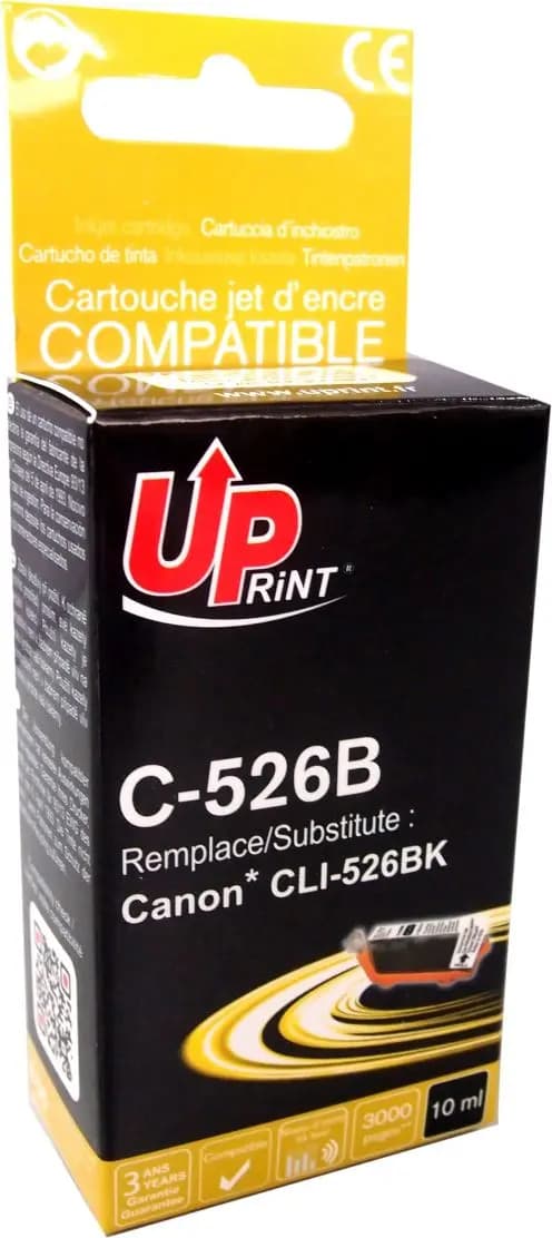UPrint blækpatron C-526B/CLI526BK (sort)