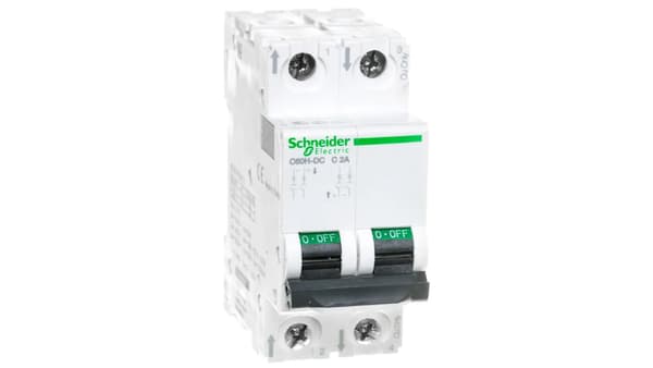 Schneider Electric Strømafbryder 2P C 2A 6kA DC C60H (A9N61522)