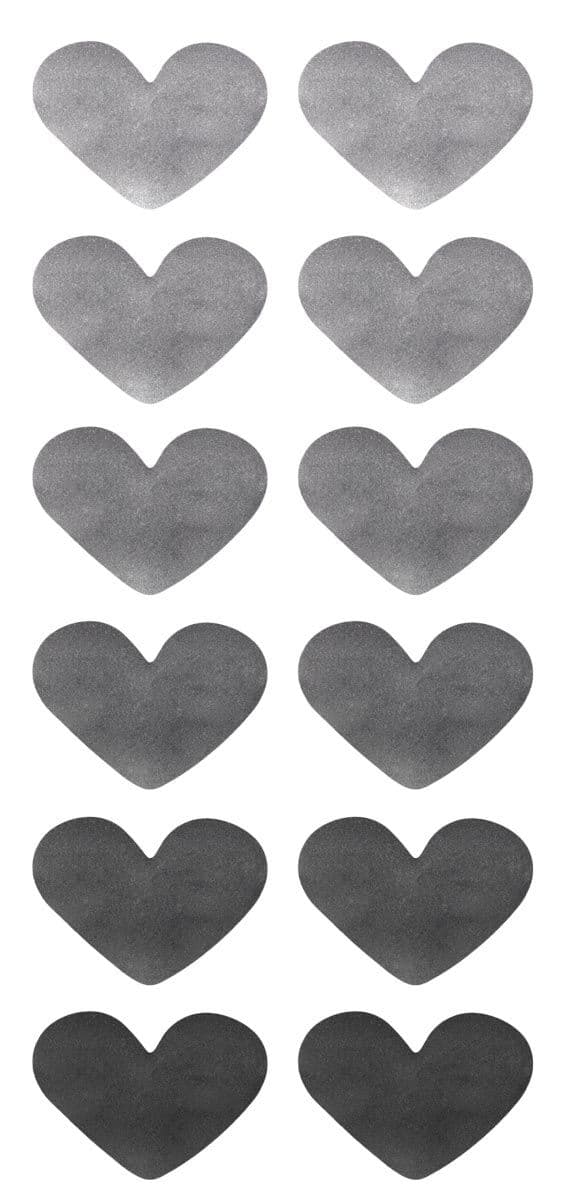 Hopeiset sydänfoliotarrat 12kpl