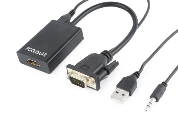 VGA til HDMI-adapter med lyd GEMBIRD A-VGA-HDMI-01 Sort
