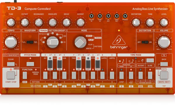 Behringer TD-3-TG Bassline Synthesizer Orange Transparent